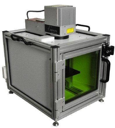 激光打標(biāo)系統(tǒng)使用的電動聚焦可調(diào)鏡頭 EL-10-42-OF，以及用于快速 Z 軸聚焦的模擬控制器EL-E-OF-A