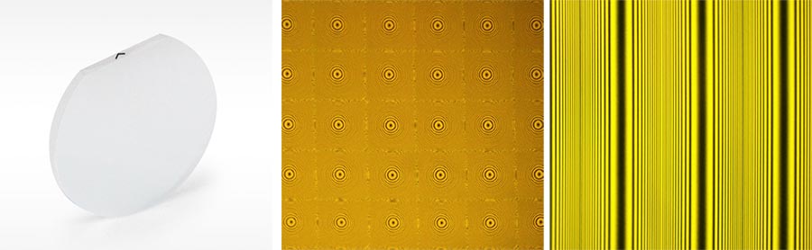 偏光顯微鏡下平板微透鏡陣列和的平板柱透鏡陣列結構圖